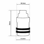 Dimensionen für Vintage Gewindemantel 2 Gewindering Lampenfassung E14 aus Messing, M10-Gewinde
