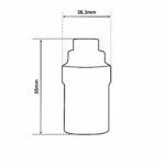 Dimensionen für Vintage Glattmantel Lampenfassung E14 aus Messing, M10-Gewinde