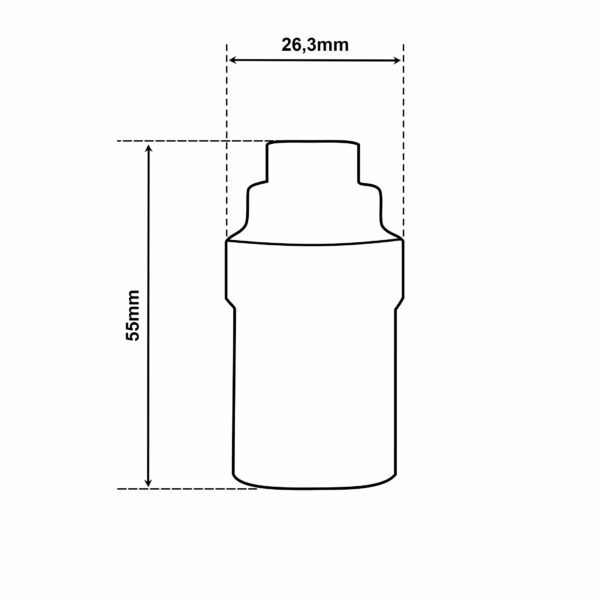 Dimensionen für Vintage Glattmantel Lampenfassung E14 aus Messing, M10-Gewinde