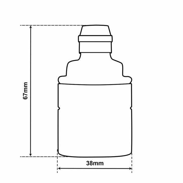 Dimensionen für Vintage Lampenfassung E27 aus Messing, Glattmantel, mit Zugentlastung