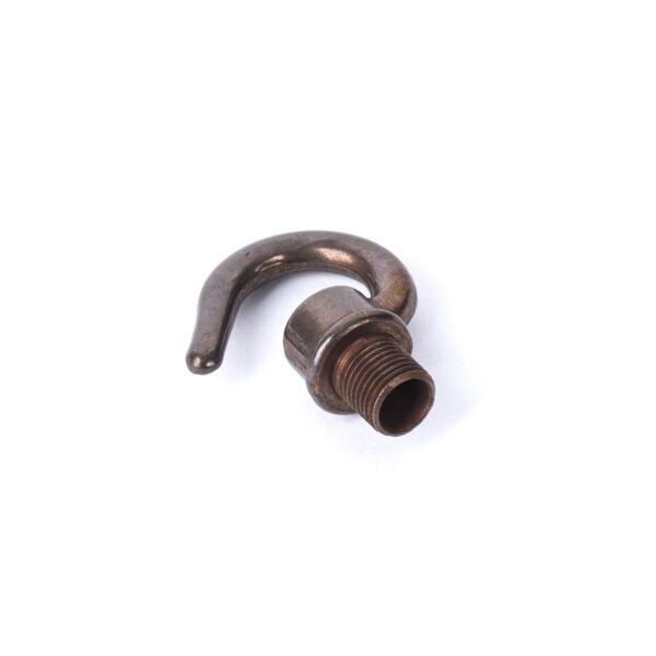 Draufsicht auf Haken aus Messing, M10x1 Außengewinde, Old English