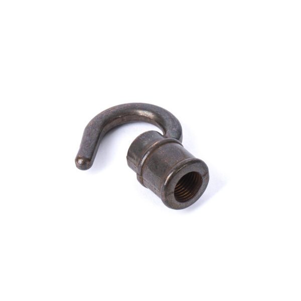 Draufsicht auf Haken aus Messing mit INNENGEWINDE M10x1, Old English