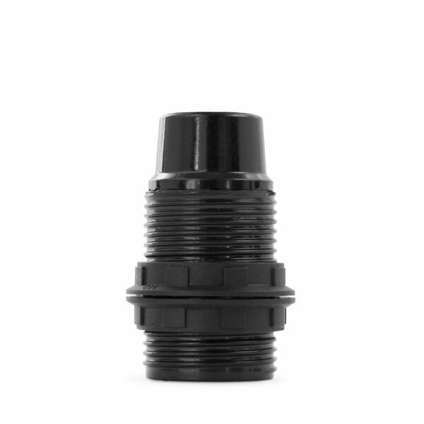 Gewindemantel Lampenfassung E14 aus Bakelit, schwarz