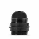 Gewindemantel Lampenfassung E27 aus Bakelit, schwarz
