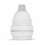 Gewindemantel lampenfassung  e27 aus thermoplast creme-weiss mit zugentlastung