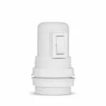 Gewindemantel Lampenfassung E27 aus Thermoplast mit SCHALTER, creme-weiß