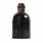 Glattmantel Lampenfassung E27 aus Bakelit, schwarz mit Zugentlastung aus Messing: Old English