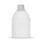 Glattmantel Lampenfassung E27 aus Thermoplast, creme-weiß, mit Zugentlastung