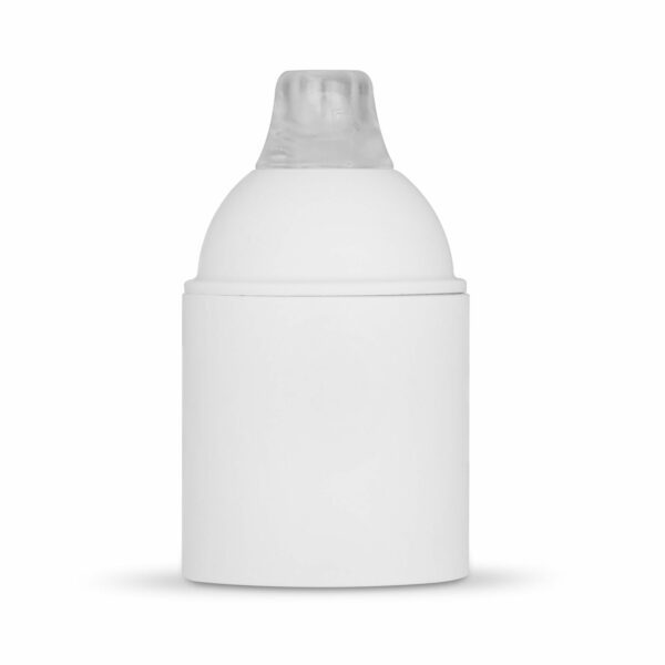 Glattmantel Lampenfassung E27 aus Thermoplast, creme-weiß, mit Zugentlastung