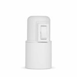 Glattmantel Lampenfassung E27 aus Thermoplast mit SCHALTER, creme-weiß