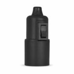 Glattmantel Lampenfassung E27 aus Thermoplast mit SCHALTER, schwarz, mit Zugentlastung