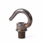 Haken aus Messing, M10x1 Außengewinde, Old English