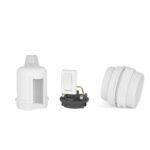 Komponenten für Gewindemantel Lampenfassung E27 aus Thermoplast mit SCHALTER, creme-weiß, mit Zugentlastung