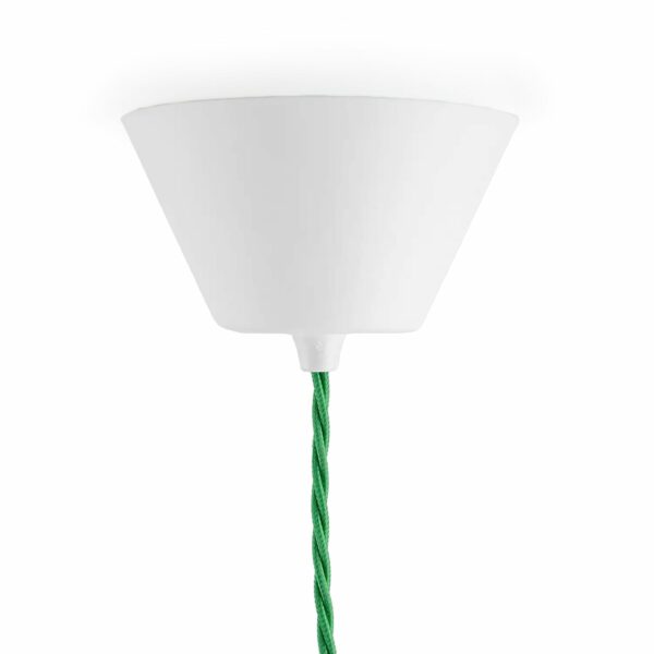 Lampen Baldachin Kunststoff konisch, weiß, mit Dreilochscheibe