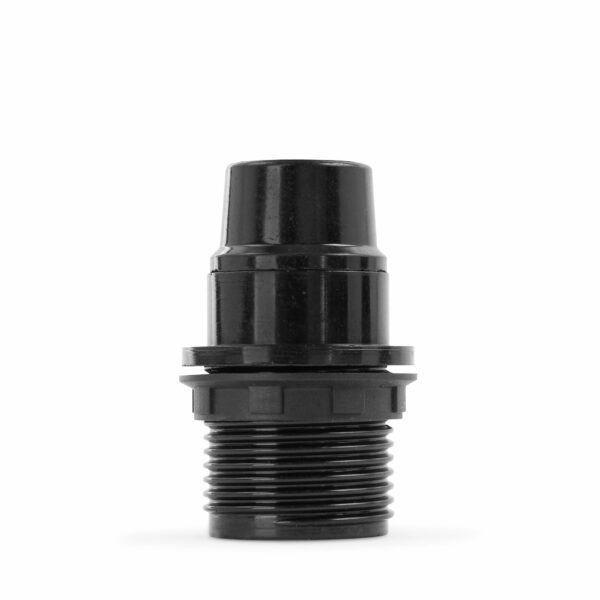 Teilgewindemantel Lampenfassung E14 aus Bakelit, schwarz