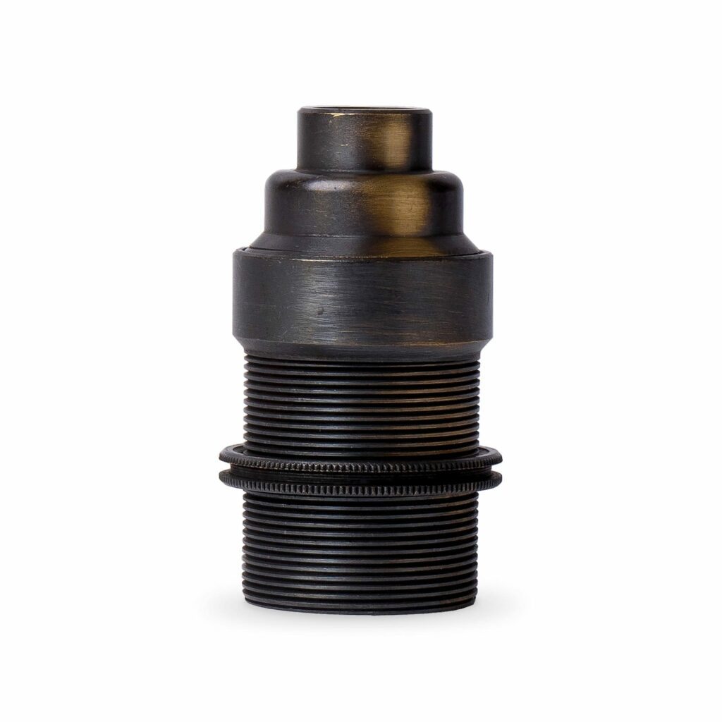 Vintage Gewindemantel 1 Gewindering Lampenfassung E14 aus Messing Antik-gebürstet Finish, M10-Gewinde