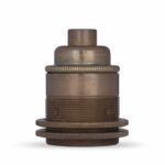 Vintage Lampenfassung E27 aus Messing Old English +2 Gewinderinge, M10-Gewinde