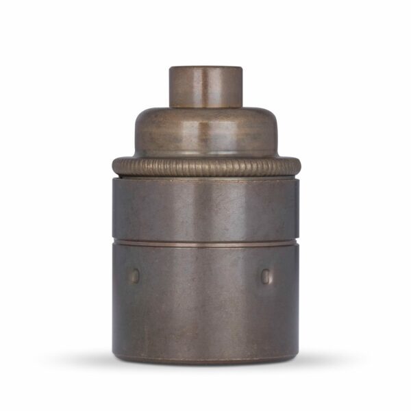 Vintage Lampenfassung E27 aus Messing Old English, Glattmantel, M10-Gewinde