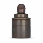 Vintage Lampenfassung E27 aus Messing Old English, Glattmantel, mit Zugentlastung