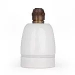 E27 Lampefassung aus Porzellan im Retro-Stil, Transparent Glasiert (EU Made), mit Premium-Klemmnippel Old English