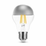 E27 LED Silver Top, Kopfspiegelleuchte Globe A60, 4W