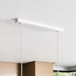 Baldachin für Lampe Rechteckig, 50cm Abzweigdose mit 2 Kabelauslässen - Weiß mit Textilkabel new