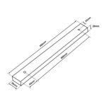 Dimensionen für Baldachin für Lampe Rechteckig, Abzweigdose mit 2 Kabelauslässen new