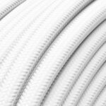 Textilkabel-Zuleitung mit Euro-Stecker und Schalter, weiß