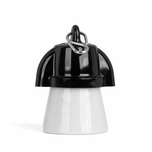 2-tlg. E27 Fassung aus Porzellan/Duroplast für Litzen (verseiltes Kabel)