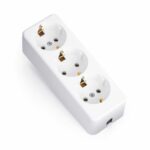 3-fach Steckdosenleiste aus Duroplast (Bakelit-Optik), Weiß 2