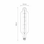 Dimensionen für Retro LED-Lampenröhre E27 Dimmable