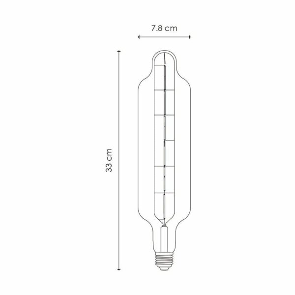 Dimensionen für Retro LED-Lampenröhre E27 Dimmable