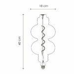 Dimensionen für Vintage E27 LED Filament Glühbirnenspirale Amber 4W Dimmable