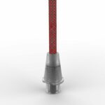 Klemmnippel für Textilkabel, Zugentlastung, M10 Gewinde, transparent mit Textilkabel 2