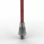 Klemmnippel für Textilkabel, Zugentlastung, M10 Gewinde, transparent mit Textilkabel 2