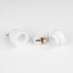 Komponenten für Porzellan Lampenfassung E27- nur für Litzen (verseiltes Kabel), weiß glasiert