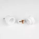 Komponenten für Porzellan Lampenfassung E27- nur für Litzen (verseiltes Kabel), weiß glasiert