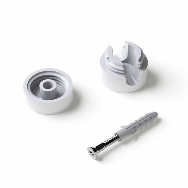 Komponenten für Zweiteilige Affenschaukel für Textilkabel, Aufputz-Kabelhalter für Lampe Weiß