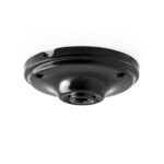 Lampen Baldachin aus Porzellan, 10.7cm, schwarz glasiert