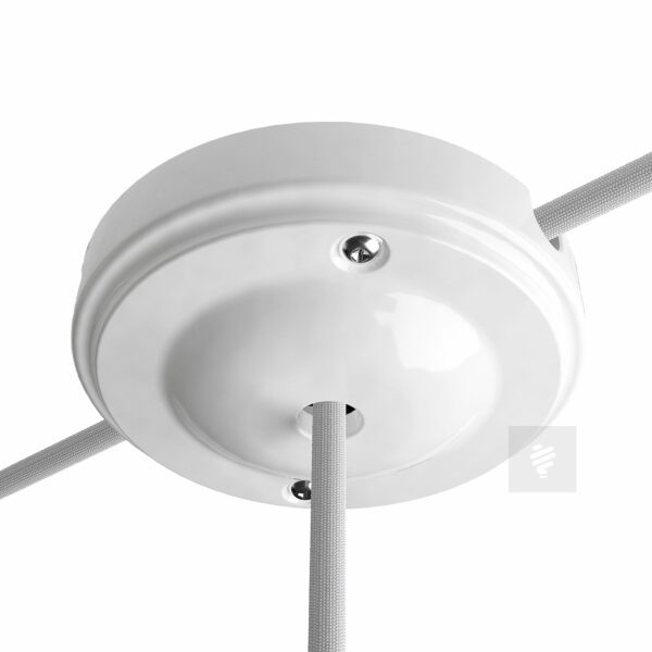 Lampen Baldachin New Modern 10cm inkl. Montagekit Weiß Glasiert