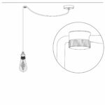 Montagezeichnung für Aufputz-Kabelhalter aus Messing, Kabelaufhängung für Textilkabel