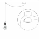 Montagezeichnung für Aufputz-Kabelhalter für Textilkabel, Affenschaukel, Decken- und Wandpin