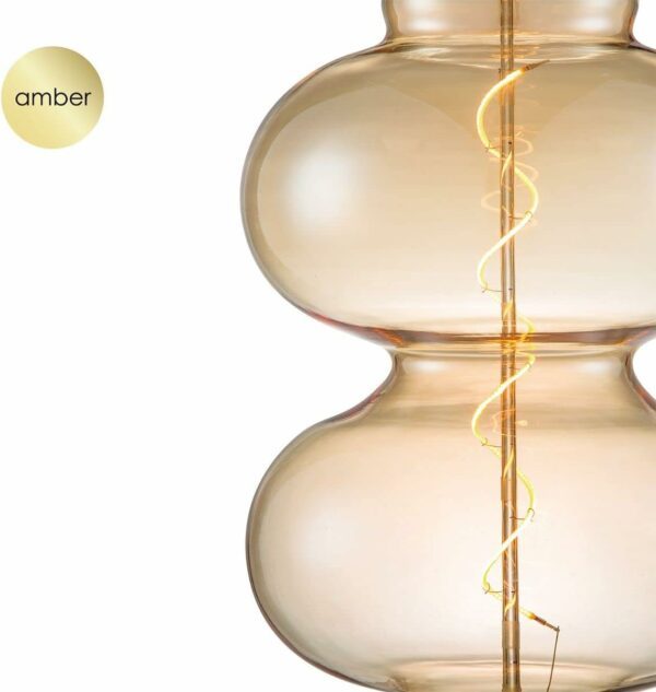 Nahaufnahme Vintage E27 LED Filament Glühbirnenspirale Amber 4W Dimmable