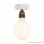 Relight Era, Decken-Wandleuchte aus Porzellan Weiß mit Vintage Lampenfassung aus Messing Old English mit Leuchtmittel