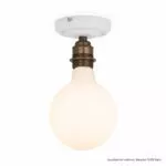 Relight Era, Decken-Wandleuchte aus Porzellan Weiß mit Vintage Lampenfassung aus Messing Old English mit Leuchtmittel