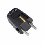 Schuko-Stecker aus Duroplast (Bakelit-Optik), VDE, Wandstecker, schwarz