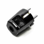 Schuko-Stecker aus Duroplast (Bakelit-Optik), VDE, Wandstecker, schwarz 2