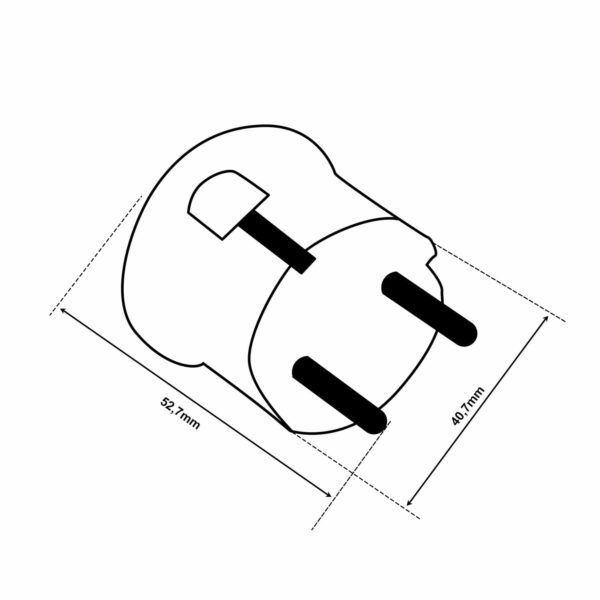 Schuko-Stecker aus Duroplast (Bakelit-Optik), VDE, Winkelstecker dimensionen
