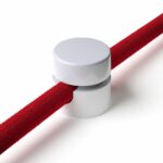 Zweiteilige Affenschaukel für Textilkabel, Aufputz-Kabelhalter für Lampe Weiß mit Textilkabel