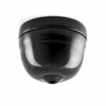 Zweiteiliger Baldachin aus Porzellan, kompakte Bauform, schwarz glasiert